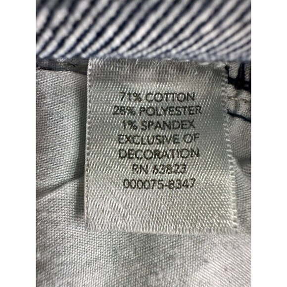 Christopher & Banks Rhinestone Jean Shorts Sz 6 Blue Pockets Flowers Cuffed EUC - Picture 11 of 14